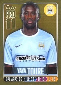 Sticker Yaya Touré - Premier League Inglese 2013-2014 n. 158g - Topps