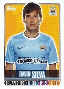 Figurina David Silva - Premier League Inglese 2013-2014 - Topps