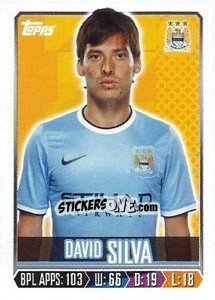 Sticker David Silva - Premier League Inglese 2013-2014 n. 159 - Topps