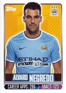 Sticker Álvaro Negredo - Premier League Inglese 2013-2014 n. 160 - Topps