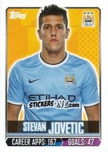 Sticker Stevan Jovetic - Premier League Inglese 2013-2014 n. 161 - Topps