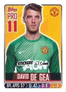 Figurina David de Gea - Premier League Inglese 2013-2014 - Topps