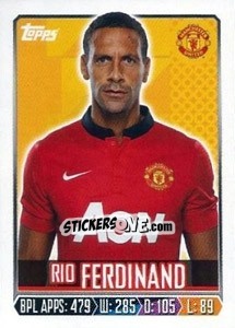 Sticker Rio Ferdinand - Premier League Inglese 2013-2014 n. 199 - Topps