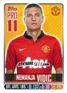Sticker Nemanja Vidic - Premier League Inglese 2013-2014 n. 200 - Topps