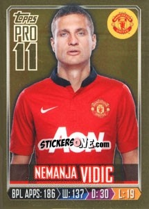 Sticker Nemanja Vidic - Premier League Inglese 2013-2014 n. 200g - Topps