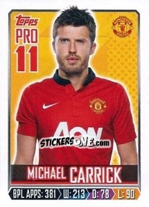 Sticker Michael Carrick - Premier League Inglese 2013-2014 n. 202 - Topps