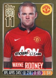 Sticker Wayne Rooney - Premier League Inglese 2013-2014 n. 207g - Topps