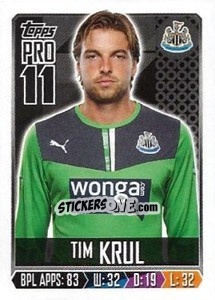 Sticker Tim Krul - Premier League Inglese 2013-2014 - Topps