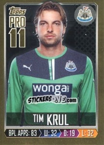 Sticker Tim Krul - Premier League Inglese 2013-2014 n. 213g - Topps