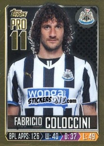 Sticker Fabricio Coloccini - Premier League Inglese 2013-2014 n. 214g - Topps