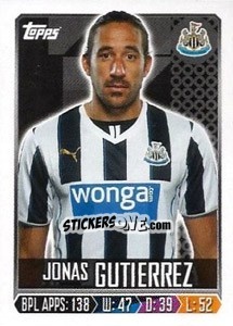 Figurina Jonás Gutiérrez - Premier League Inglese 2013-2014 - Topps