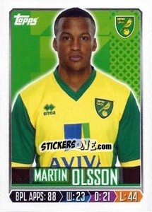 Sticker Martin Olsson - Premier League Inglese 2013-2014 n. 230 - Topps