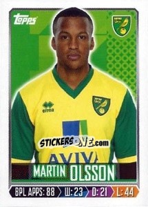 Figurina Martin Olsson - Premier League Inglese 2013-2014 - Topps