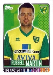 Sticker Russell Martin - Premier League Inglese 2013-2014 n. 233 - Topps