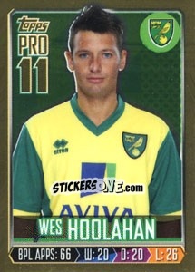 Sticker Wes Hoolahan - Premier League Inglese 2013-2014 n. 234g - Topps