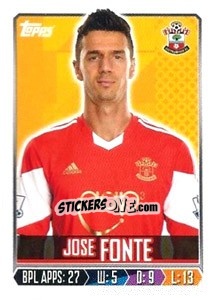 Sticker Jose Fonte - Premier League Inglese 2013-2014 n. 247 - Topps