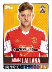 Sticker Adam Lallana - Premier League Inglese 2013-2014 n. 252 - Topps