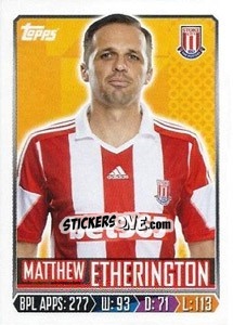 Figurina Matthew Etherington - Premier League Inglese 2013-2014 - Topps