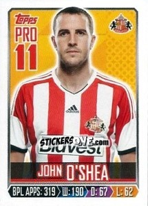 Sticker John O'Shea - Premier League Inglese 2013-2014 n. 278 - Topps