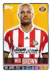 Figurina Wes Brown - Premier League Inglese 2013-2014 - Topps