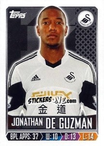Sticker Jonathan de Guzman - Premier League Inglese 2013-2014 n. 302 - Topps