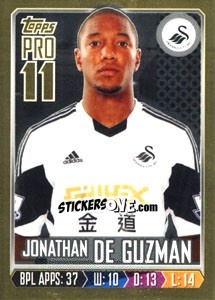 Sticker Jonathan de Guzman - Premier League Inglese 2013-2014 n. 302g - Topps