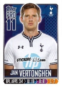 Cromo Jan Vertonghen - Premier League Inglese 2013-2014 - Topps