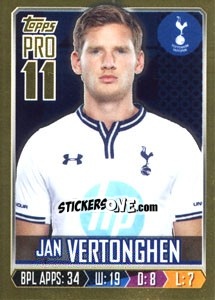 Figurina Jan Vertonghen - Premier League Inglese 2013-2014 - Topps
