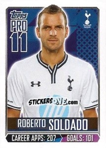 Sticker Roberto Soldado - Premier League Inglese 2013-2014 - Topps