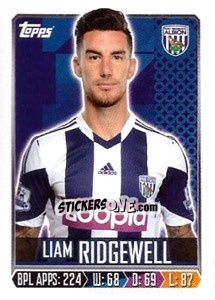 Figurina Liam Ridgewell - Premier League Inglese 2013-2014 - Topps