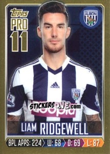 Sticker Liam Ridgewell - Premier League Inglese 2013-2014 n. 328g - Topps