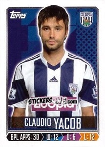 Sticker Claudio Yacob - Premier League Inglese 2013-2014 n. 333 - Topps