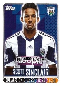Sticker Scott Sinclair - Premier League Inglese 2013-2014 n. 334 - Topps