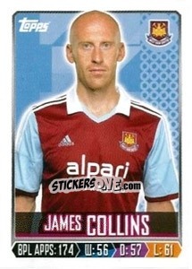 Sticker James Collins - Premier League Inglese 2013-2014 n. 342 - Topps