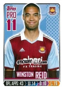 Sticker Winston Reid - Premier League Inglese 2013-2014 - Topps