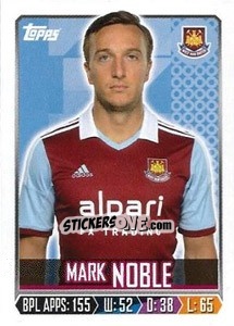 Figurina Mark Noble - Premier League Inglese 2013-2014 - Topps