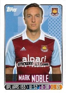 Sticker Mark Noble - Premier League Inglese 2013-2014 n. 347 - Topps