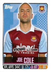 Sticker Joe Cole - Premier League Inglese 2013-2014 - Topps