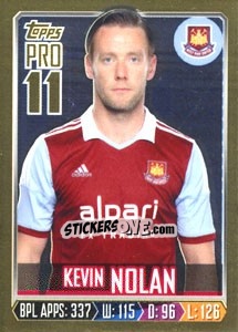 Sticker Kevin Nolan - Premier League Inglese 2013-2014 n. 351g - Topps