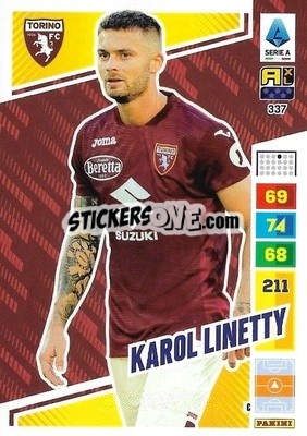 Sticker Karol Linetty - Calciatori 2023-2024. Adrenalyn XL
 n. 337 - Panini
