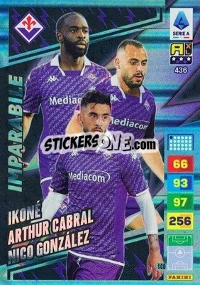Sticker Jonathan Ikoné / Arthur Cabral / Nicolás González - Calciatori 2023-2024. Adrenalyn XL
 n. 436 - Panini