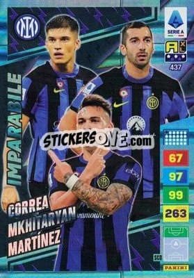 Sticker Joaquín Correa / Henrikh Mkhitaryan / Lautaro Martínez - Calciatori 2023-2024. Adrenalyn XL
 n. 437 - Panini