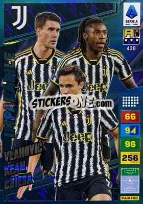 Sticker Dušan Vlahović / Moise Kean / Federico Chiesa - Calciatori 2023-2024. Adrenalyn XL
 n. 438 - Panini