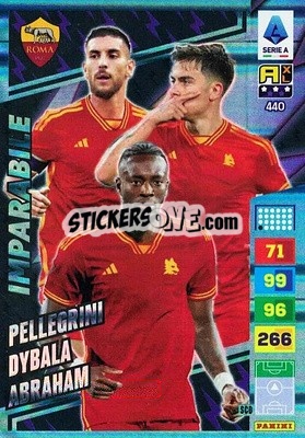 Sticker Lorenzo Pellegrini / Paulo Dybala / Tammy Abraham - Calciatori 2023-2024. Adrenalyn XL
 n. 440 - Panini
