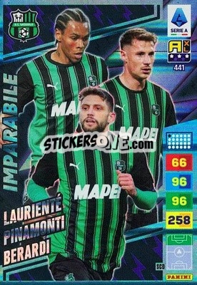 Figurina Armand Laurienté / Andrea Pinamonti / Domenico Berardi - Calciatori 2023-2024. Adrenalyn XL
 - Panini