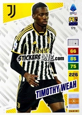 Sticker Timothy Weah - Calciatori 2023-2024. Adrenalyn XL
 n. 173 - Panini