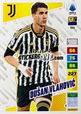 Sticker Dušan Vlahović - Calciatori 2023-2024. Adrenalyn XL
 n. 180 - Panini
