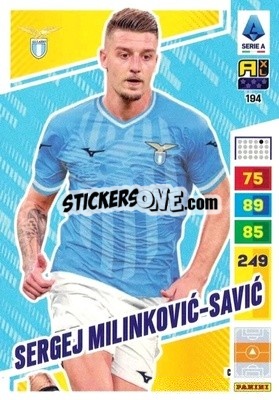 Sticker Sergej Milinković-Savić - Calciatori 2023-2024. Adrenalyn XL
 n. 194 - Panini