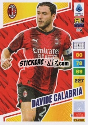 Sticker Davide Calabria - Calciatori 2023-2024. Adrenalyn XL
 - Panini