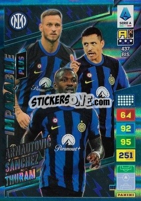 Sticker Marko Arnautović / Alexis Sánchez / Marcus Thuram - Calciatori 2023-2024. Adrenalyn XL
 n. 437bis - Panini